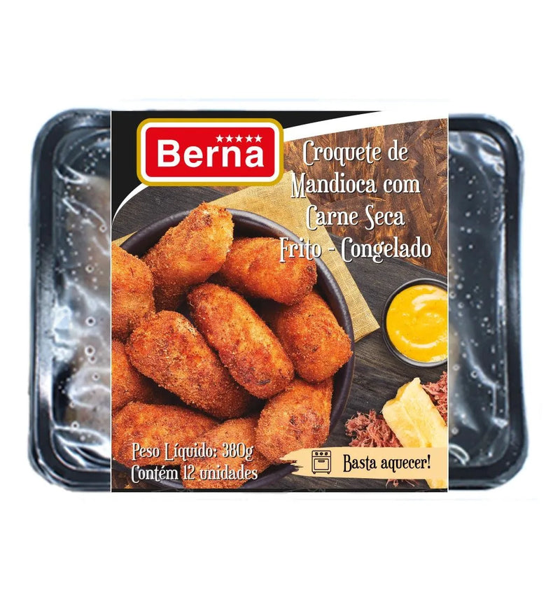 Croquete de Mandioca com Carne Seca 380g 12 Unidades