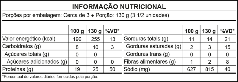 Croquete de Mandioca com Carne Seca 380g 12 Unidades