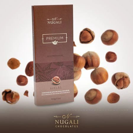 Barra de Chocolate Nugali Ao Leite com Avelã 100g